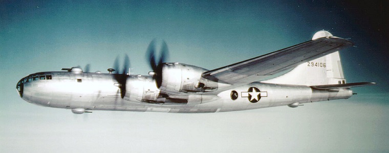 Photo of a B-29A on a long-range mission in 1945