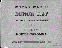 North Carolina Army Cover Page