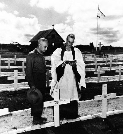 Chaplains at the 6th Marine cemetery at Okinawa